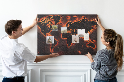 Memo cork board Map of the world