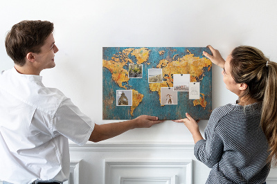 Memo cork board Decorative maps