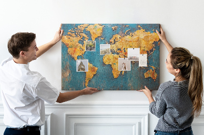 Memo cork board Decorative maps