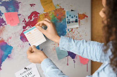 Memo cork board World map