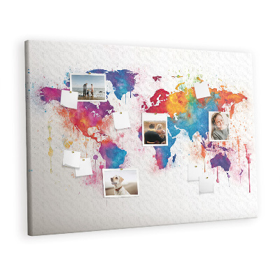 Memo cork board World map