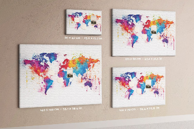 Memo cork board World map