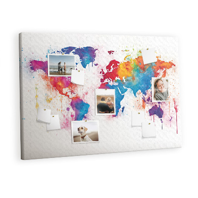 Memo cork board World map