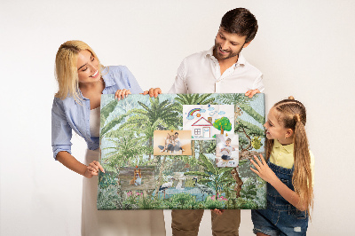 Memo cork board Nature jungle animals