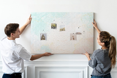 Memo cork board Watercolor marble