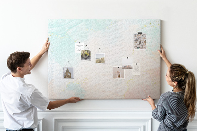 Memo cork board Watercolor marble