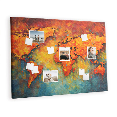 Cork board Decorative map pattern