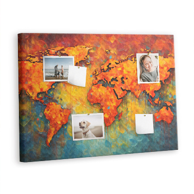 Cork board Decorative map pattern