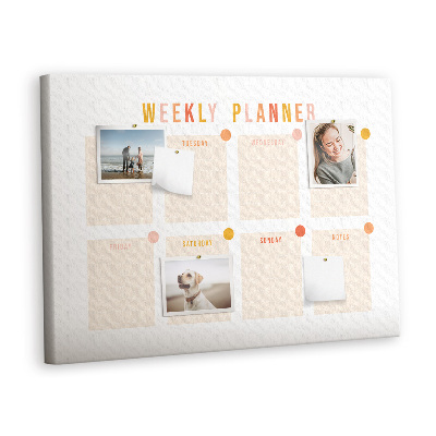 Cork board Weakly planner