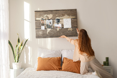 Cork board Map on old planks