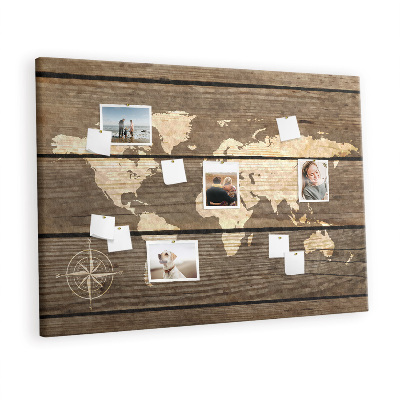 Cork board Map on old planks