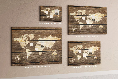 Cork board Map on old planks