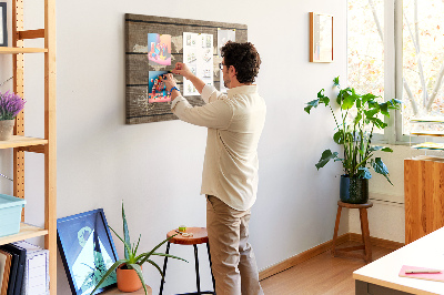 Cork board Map on old planks