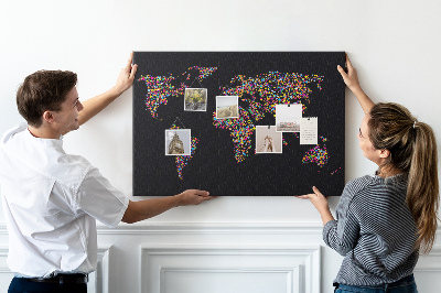 Cork board Colorful dot map