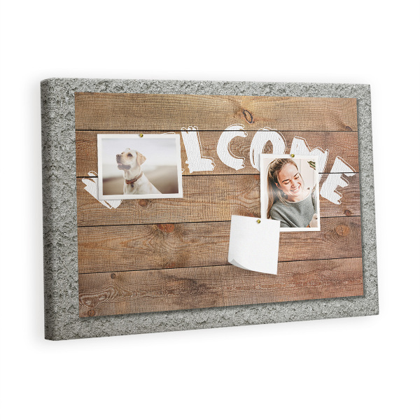 Cork board Welcome board