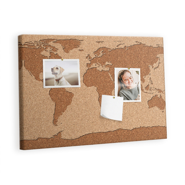 Cork board Cork world map