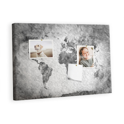 Memo cork board World map