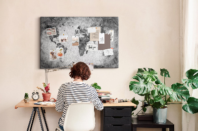 Memo cork board World map