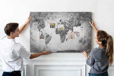 Memo cork board World map