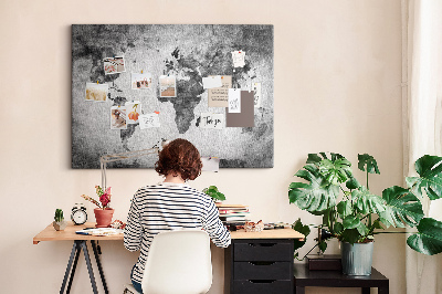 Memo cork board World map