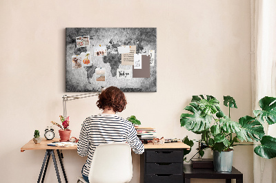 Memo cork board World map