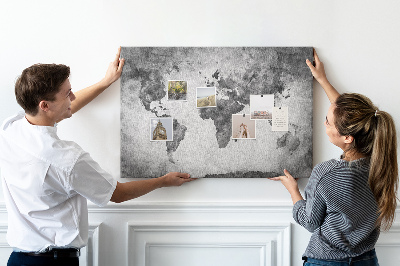 Memo cork board World map