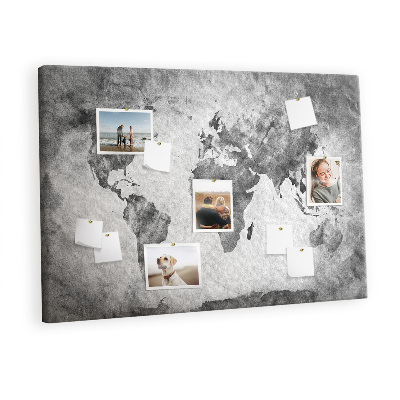 Memo cork board World map