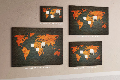 Memo cork board World map