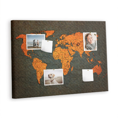 Memo cork board World map