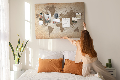 Memo cork board Painted map