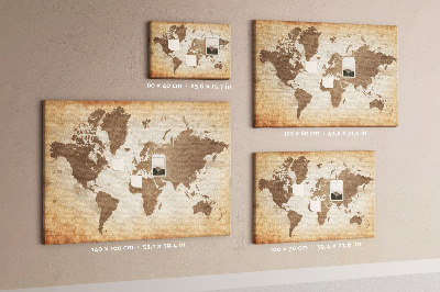 Memo cork board Painted map