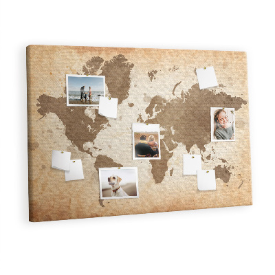 Memo cork board Painted map