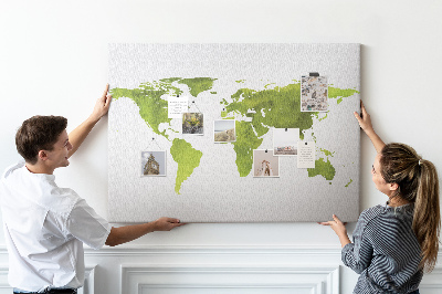 Cork display board Watercolor world map
