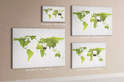 Cork display board Watercolor world map