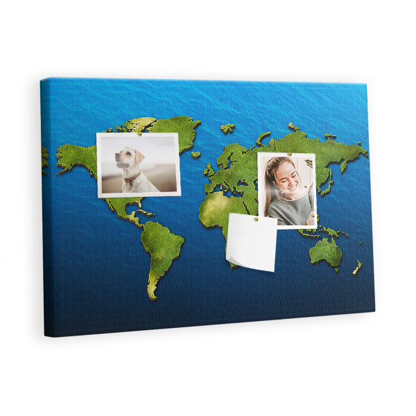 Cork display board World map