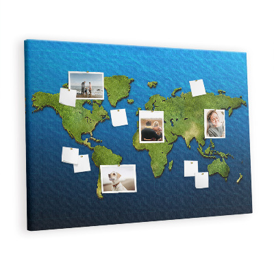 Cork display board World map