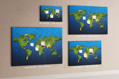 Cork display board World map