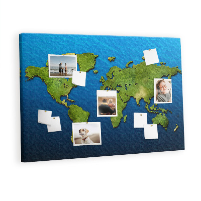 Cork display board World map