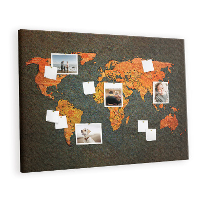 Cork display board World map