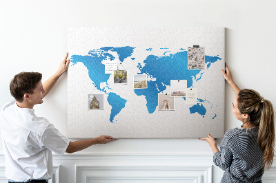 Memo cork board Map of the world