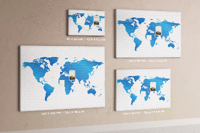 Memo cork board Map of the world