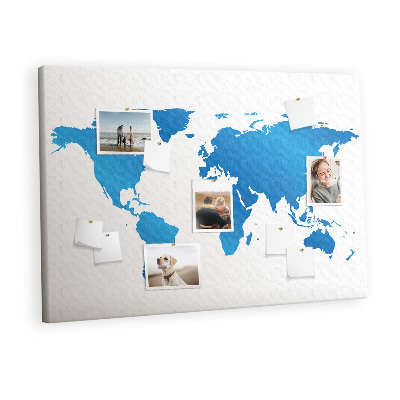 Memo cork board Map of the world