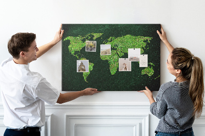 Memo cork board Grassy map