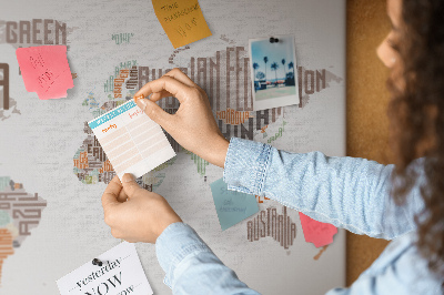 Cork board Color litered map