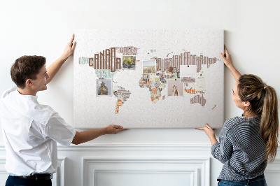 Cork board Color litered map