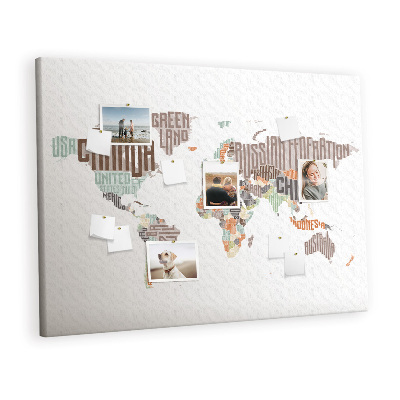 Cork board Color litered map