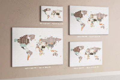 Cork board Color litered map