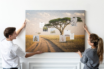 Cork board African landscape