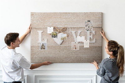 Cork board Love word