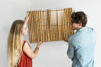 Magnetic notice board for kitchen Bamboo sticks